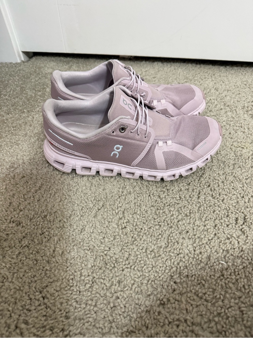 On Cloud Running Women's Pale Purple Mesh Athletic Sneakers